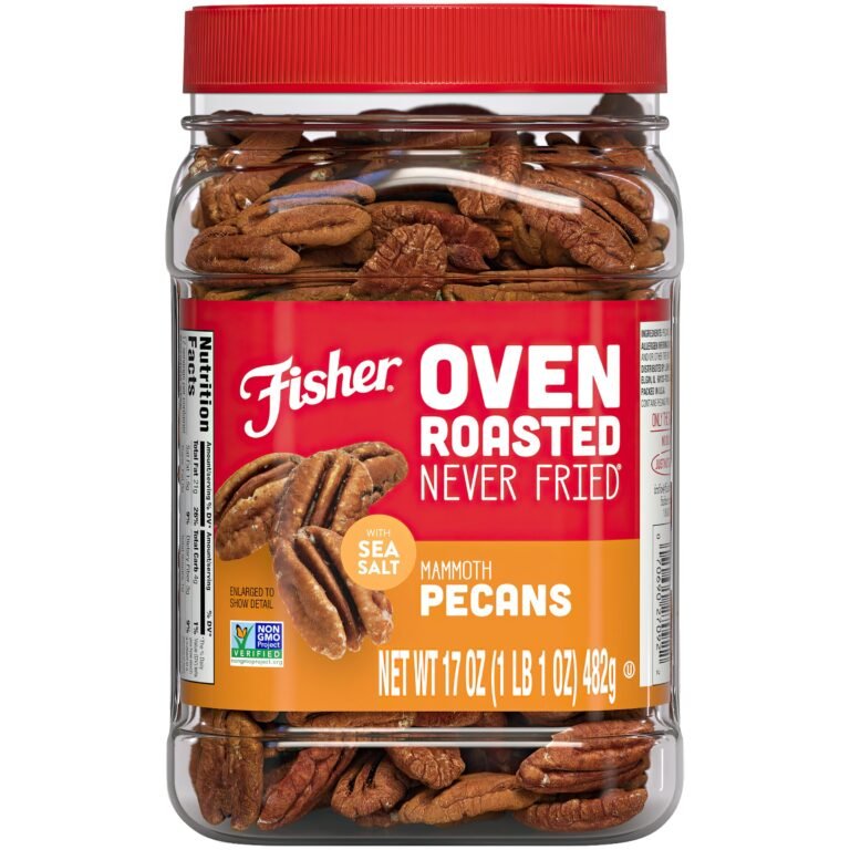 Fisher Mammoth pecans, oven-roasted, sea salt, 17 oz jar