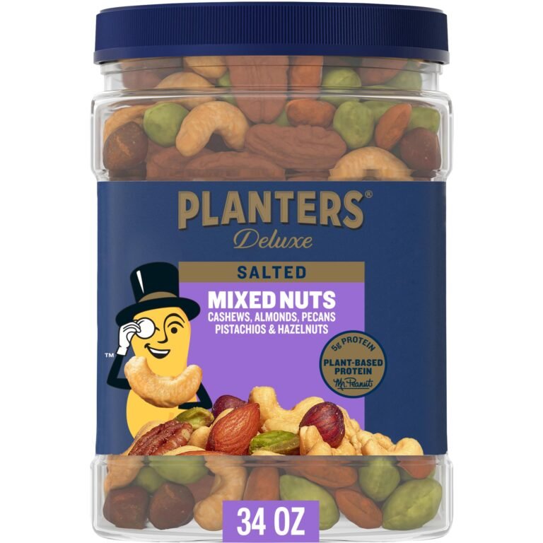 Planters Deluxe salted mixed nuts, 34 oz jar