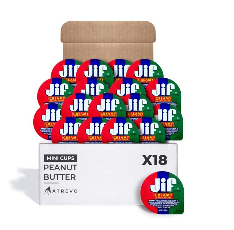 Box of 18 mini cups of Jif creamy peanut butter