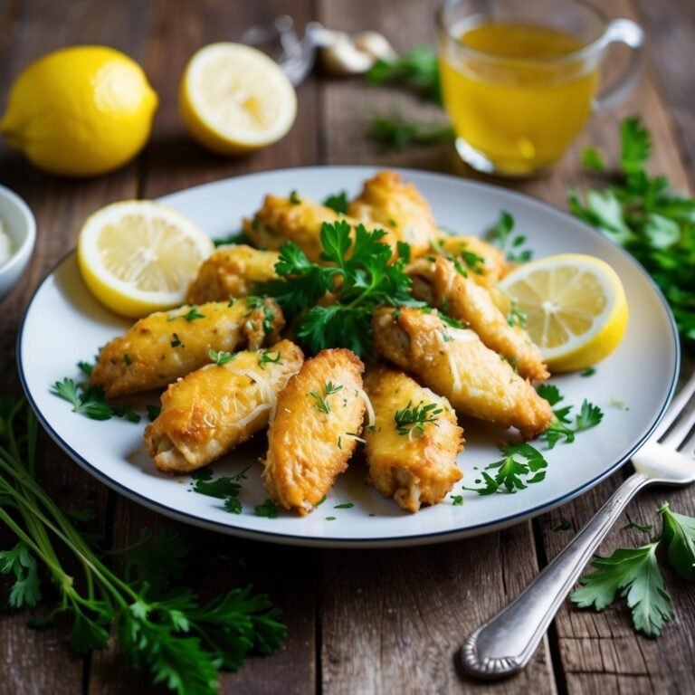 Lemon-herb roasted chicken wings on a plate